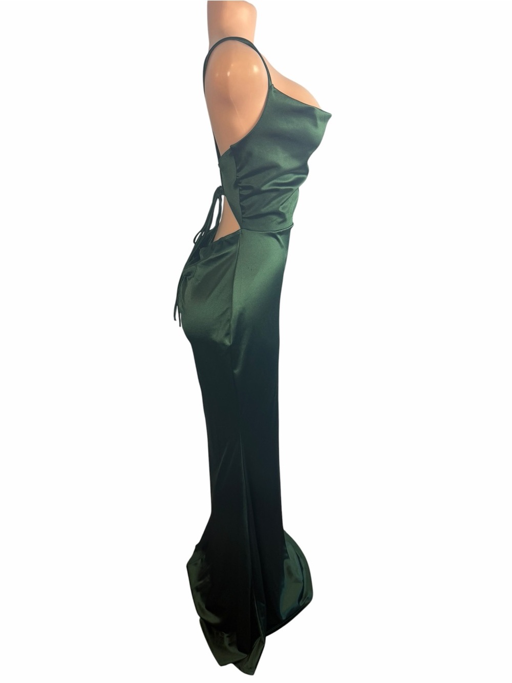 Windsor Hunter Green Satin Maxi Dress - Picture 6 of 10